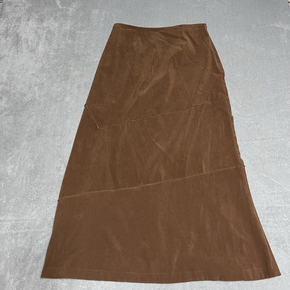 Vintage Inclinations Skirt Womens 6 Brown Faux Suede Maxi Boho Southwestern USA‎ - Picture 1 of 10